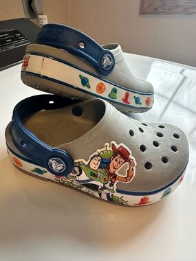 CROCS Kids Grey and Blue Toy Story Clog Sandals